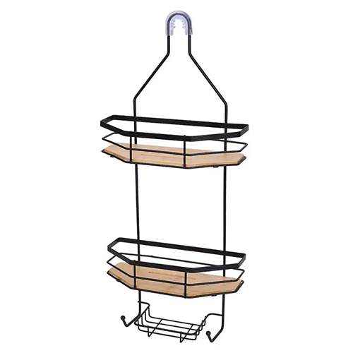 Bathroom Hanging Shower Caddy with Bamboo